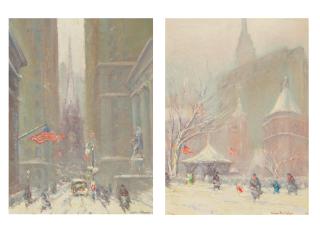 Johann Berthelsen - Trinity Church at the Head of Wall Street and Little Church around the Corner: A Pair of Works