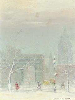 Johann Berthelsen - Washington Square In Winter