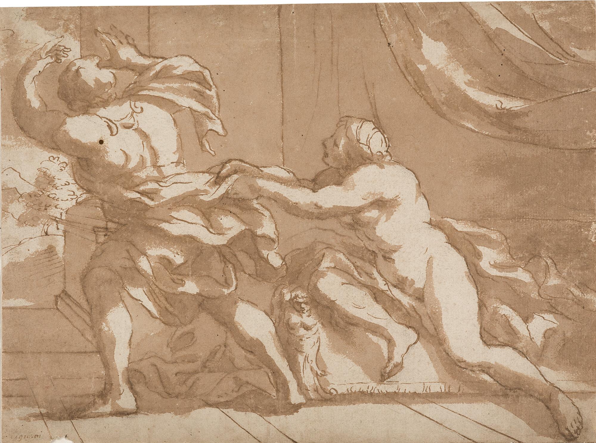 Johann Carl Loth - Joseph entzieht sich Potiphars Frau.