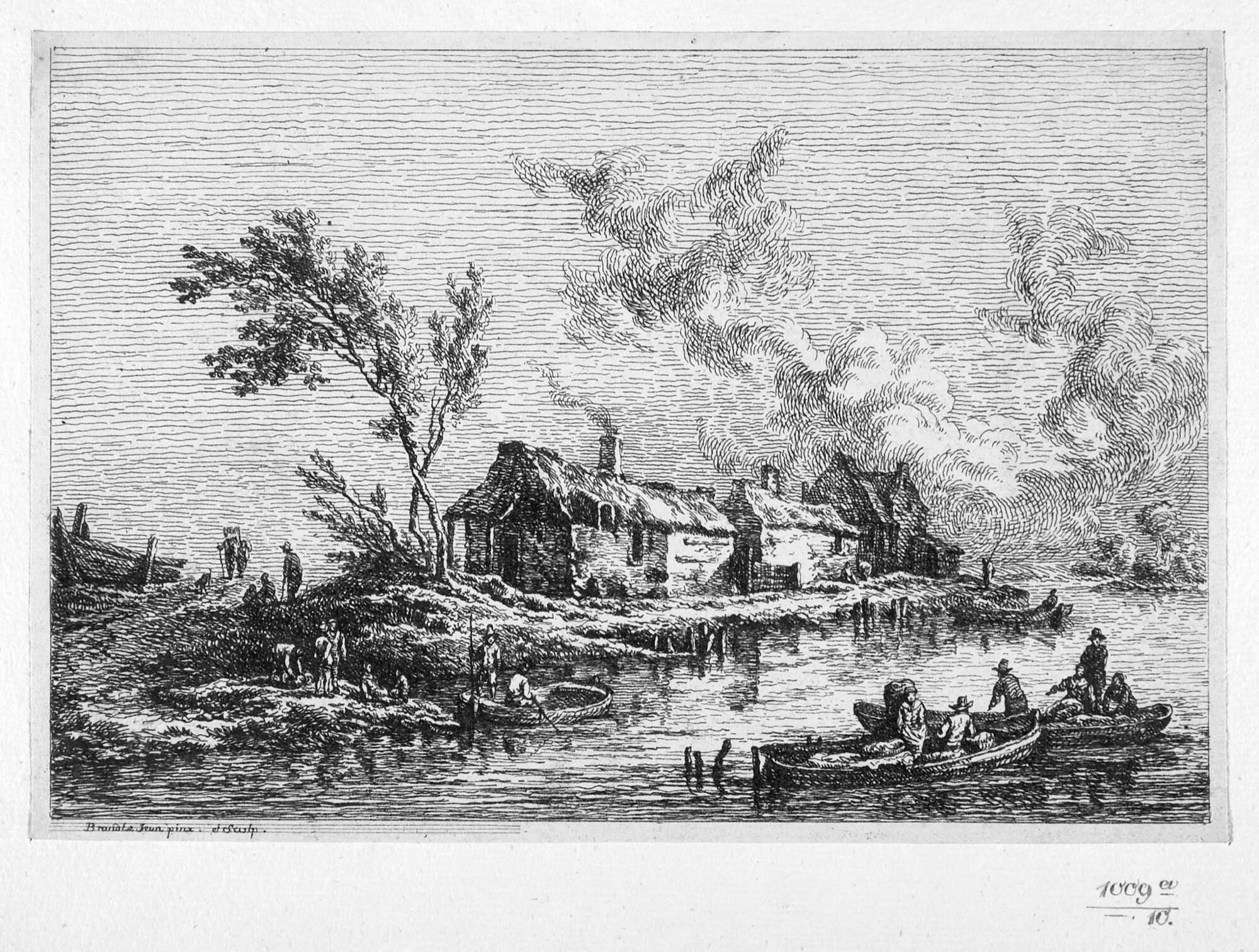 Johann Christian Brand - 6 Bll.: Flusslandschaften und Tierdarstellungen.