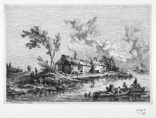 Johann Christian Brand - 6 Bll.: Flusslandschaften und Tierdarstellungen.