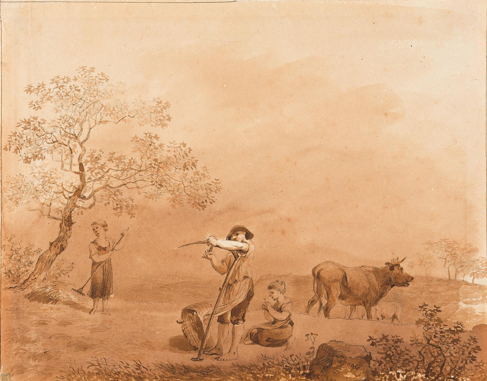 Johann Christian Klengel - Heuernte auf dem Feld.