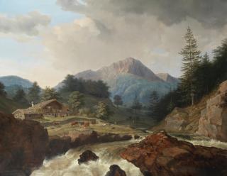 Johann Christian Michael Ezdorf - A Mountain Farmstead By A Rushing River