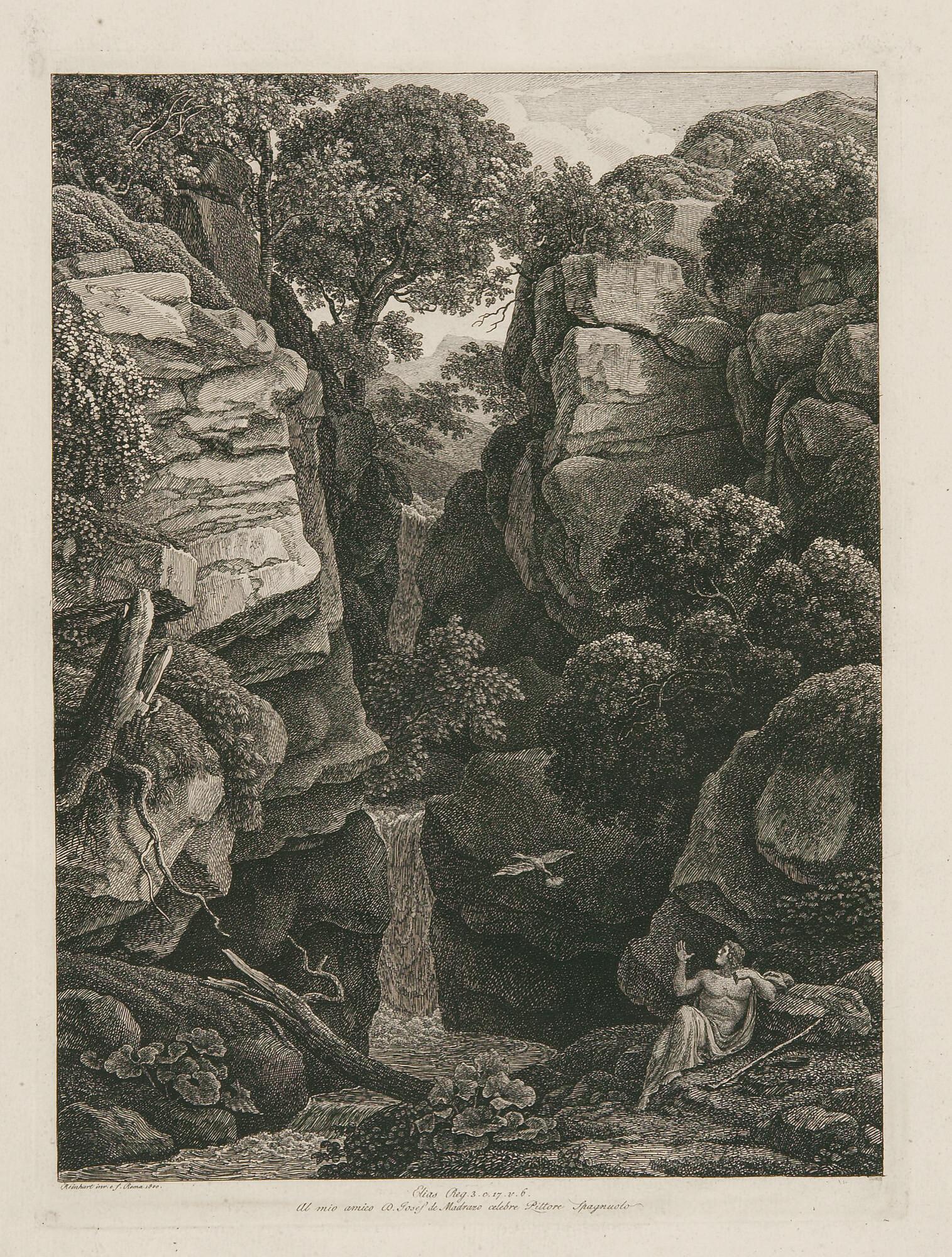 Johann Christian Reinhart - 3 Bll.: Die Landschaft mit dem Propheten Elias – Sepolcro antico