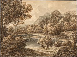 Johann Christian Reinhart - Arkadische Landschaft mit Hirtenstaffage.