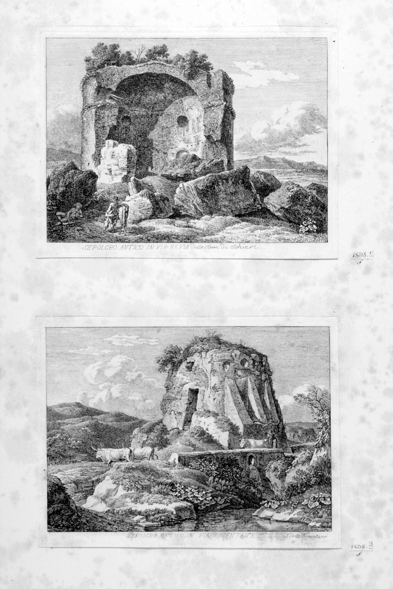 Johann Christian Reinhart - Folge von 6 Bll.: Die römischen Grabdenkmäler.