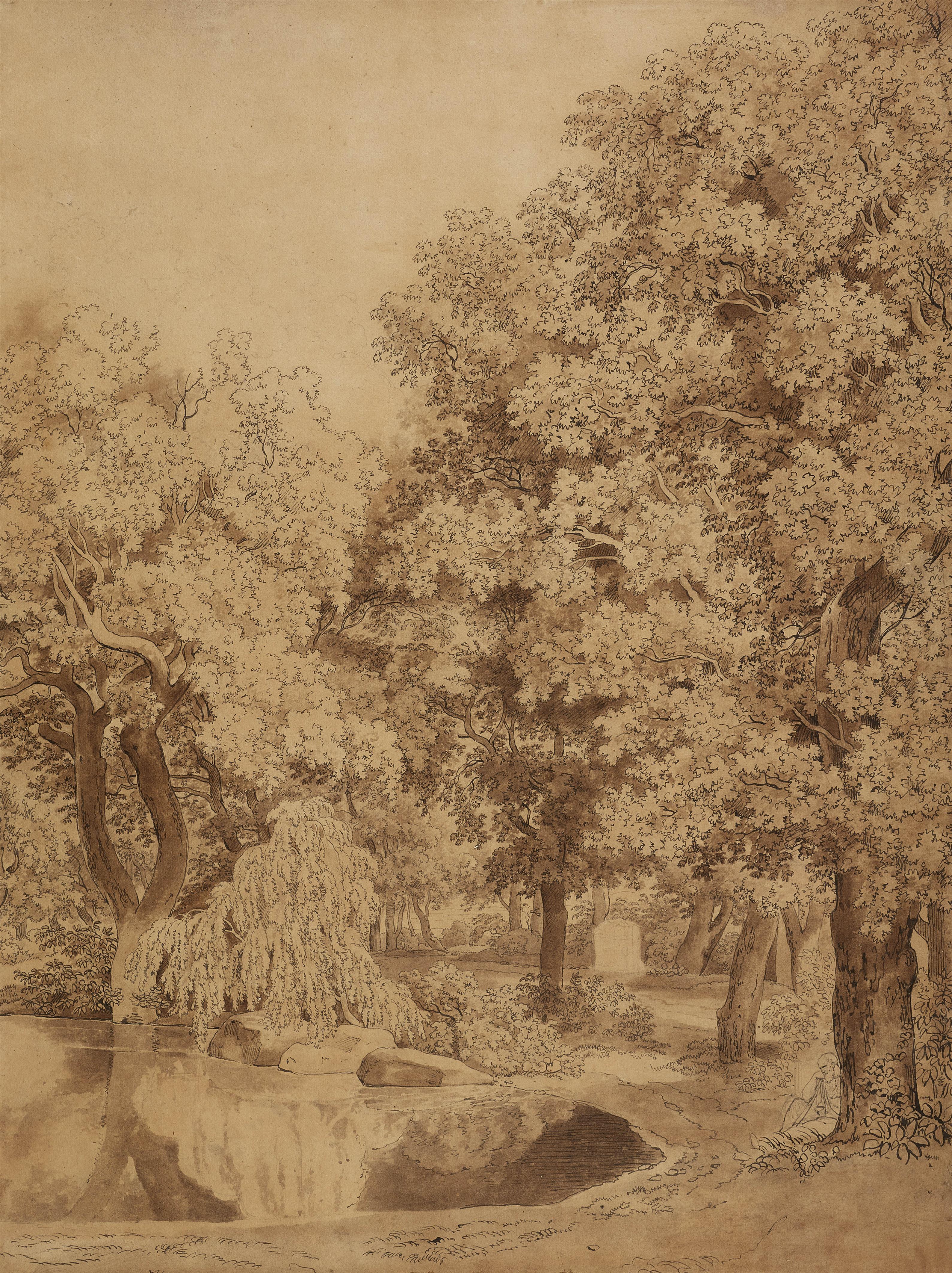 Johann Christian Reinhart - Im Park der Villa Borghese