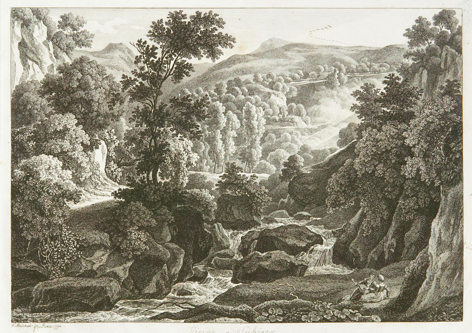 Johann Christian Reinhart - Vicino a Subiaco.