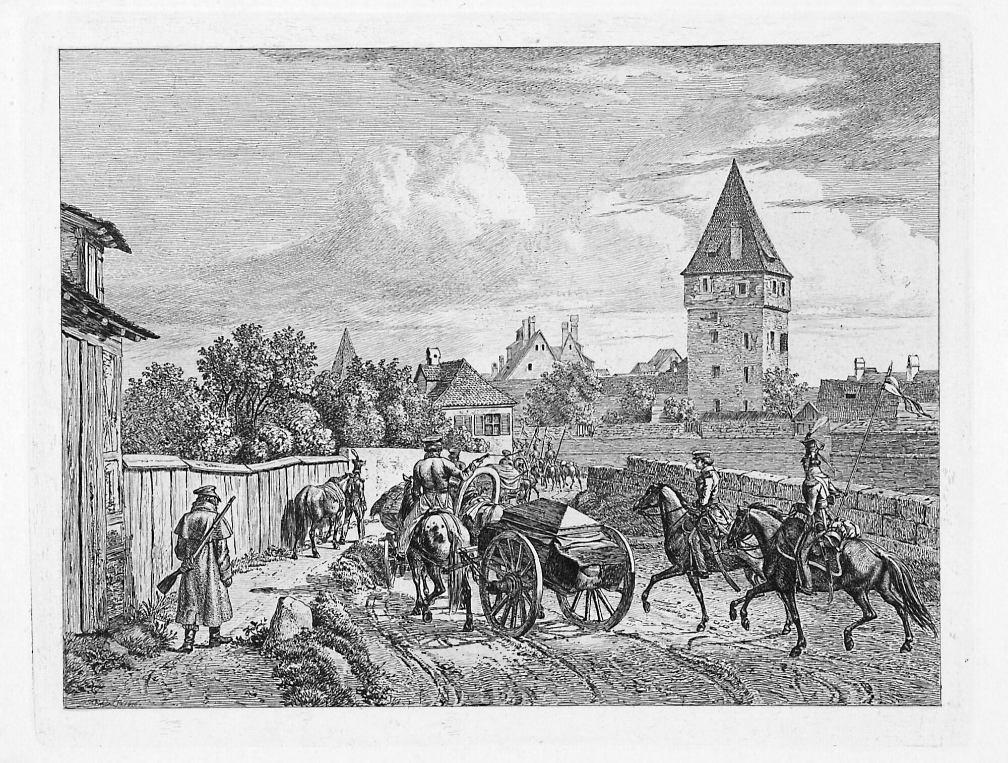 Johann Christoph Erhard - 23 Bll.: Süddeutsche Ansichten, militärische Szenen und anderes.