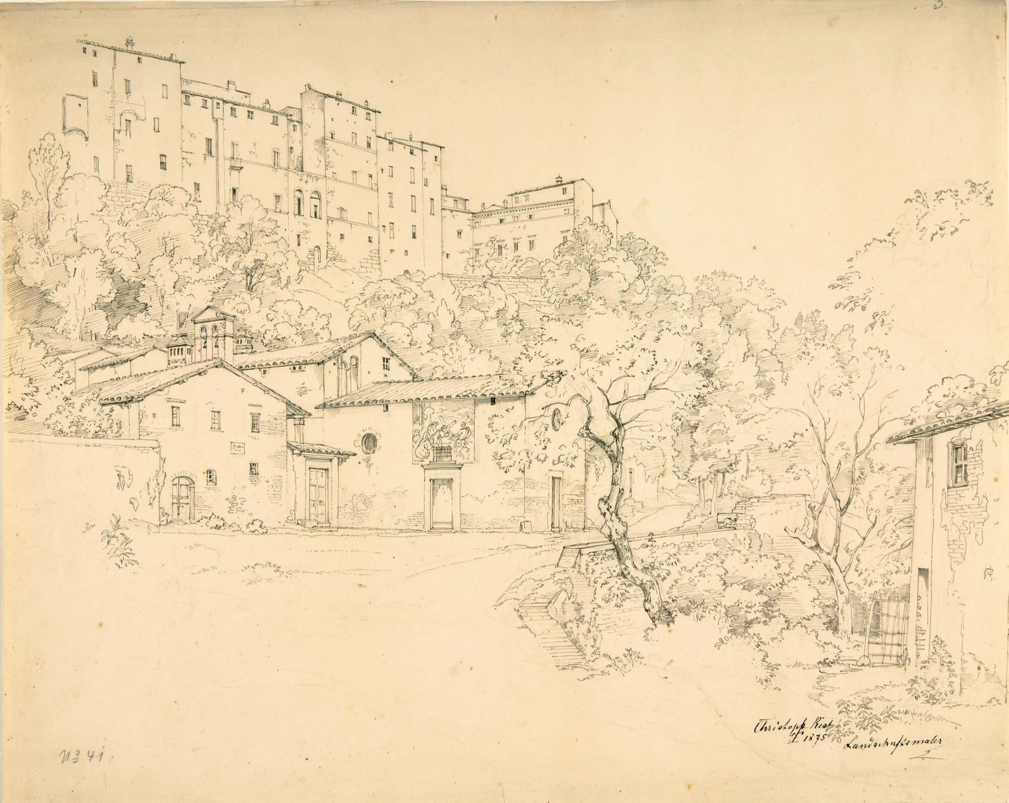 Johann Christoph Rist - Blick auf ein italienisches Städtchen.