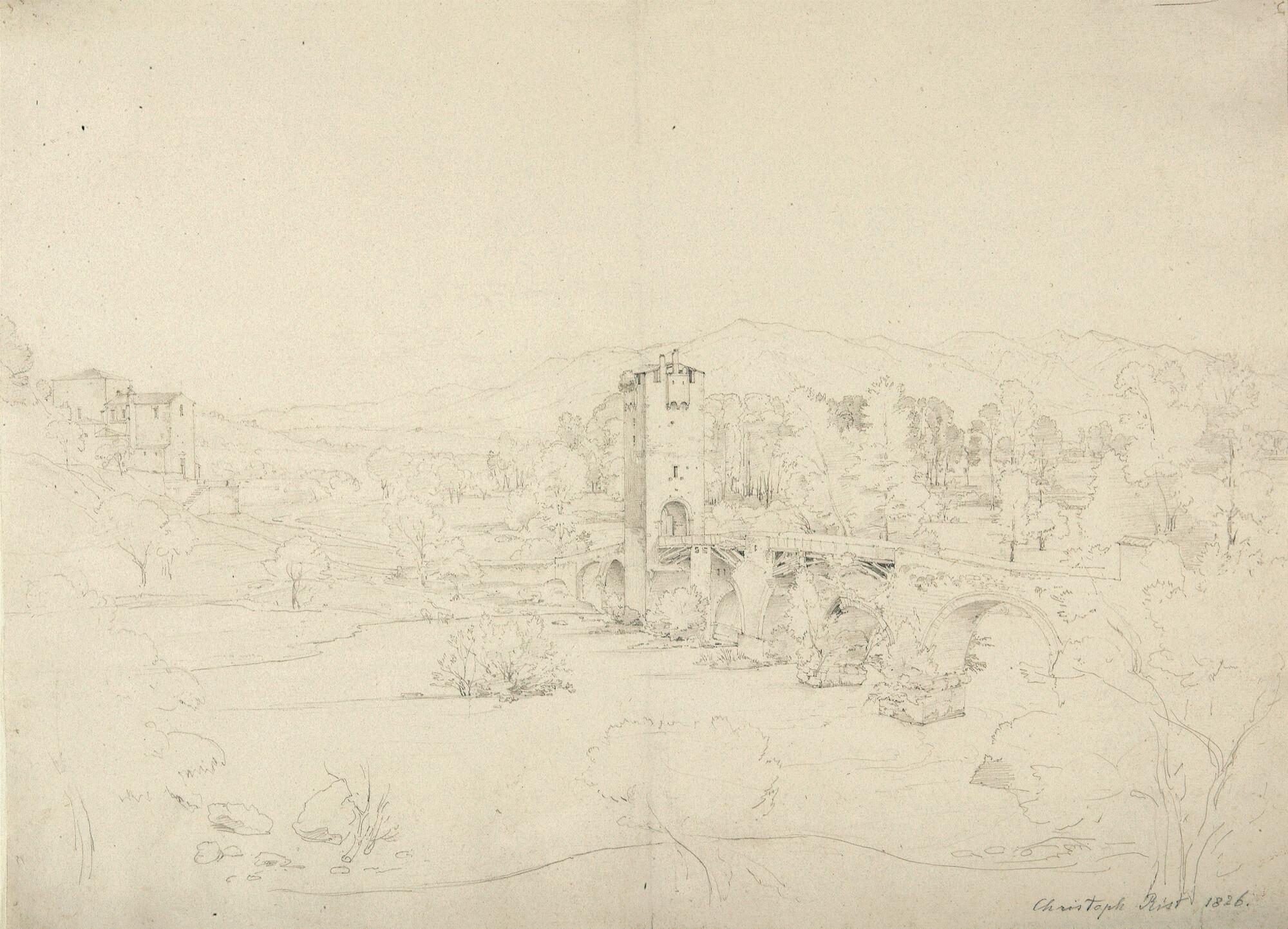 Johann Christoph Rist - Landschaft mit Brücke.