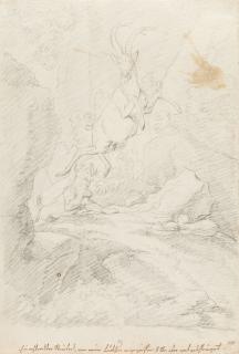 Johann Elias Ridinger - 2 Bll.: „Der Steinbock wird erschreckt.“ – „Der listige Luchs“.