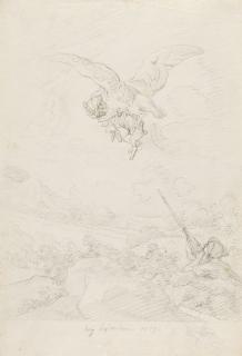 Johann Elias Ridinger - 2 Bll.. „Wohl tressierter Hüener-Hund“ – „Der arme Hase …“.