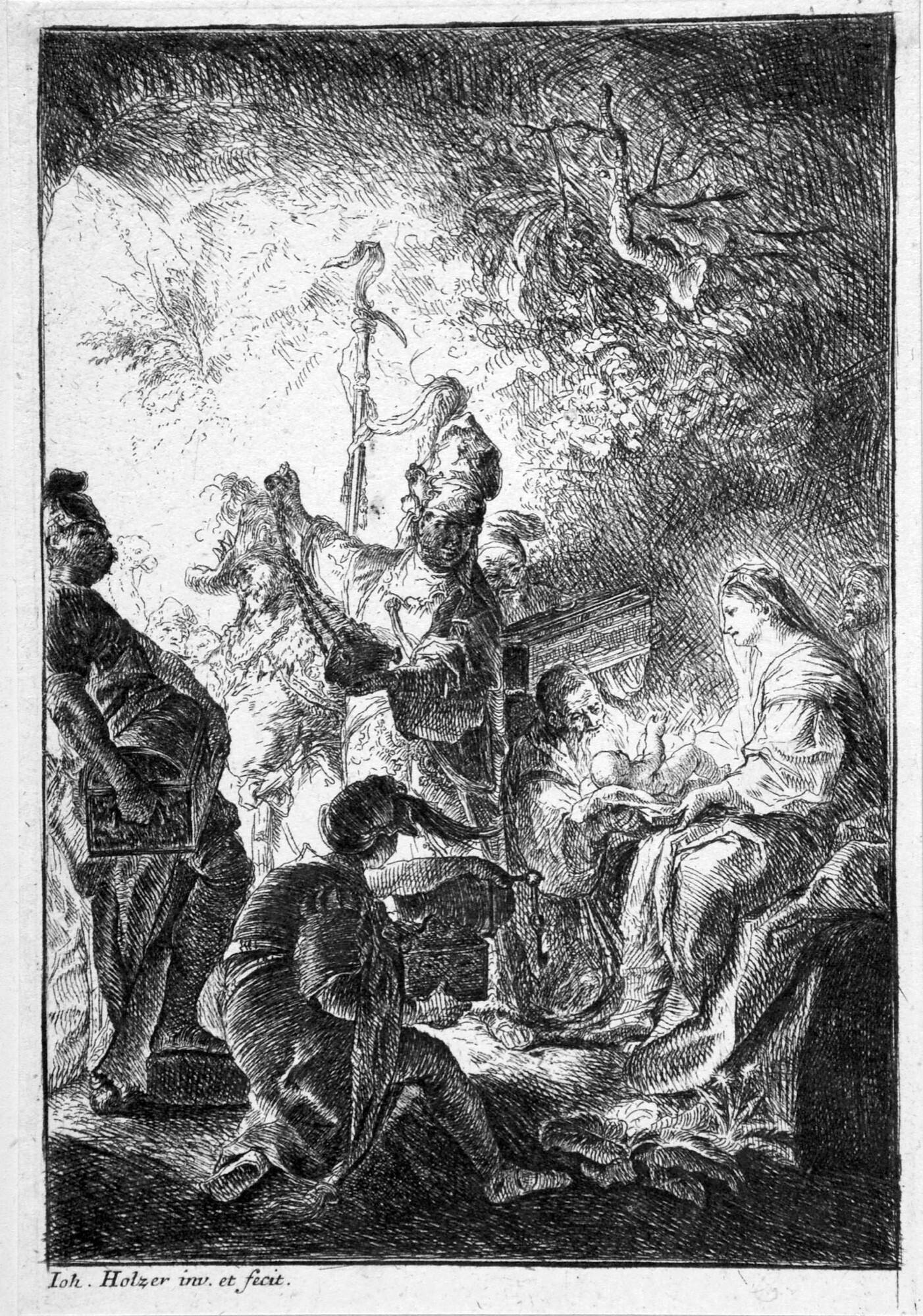 Johann Evangelist Holzer - 2 Bll.: Die Anbetung der Hirten – Die Anbetung der Könige.