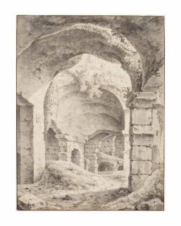 Johann Franz Ermels - View of Roman ruins (possibly the Colosseum)