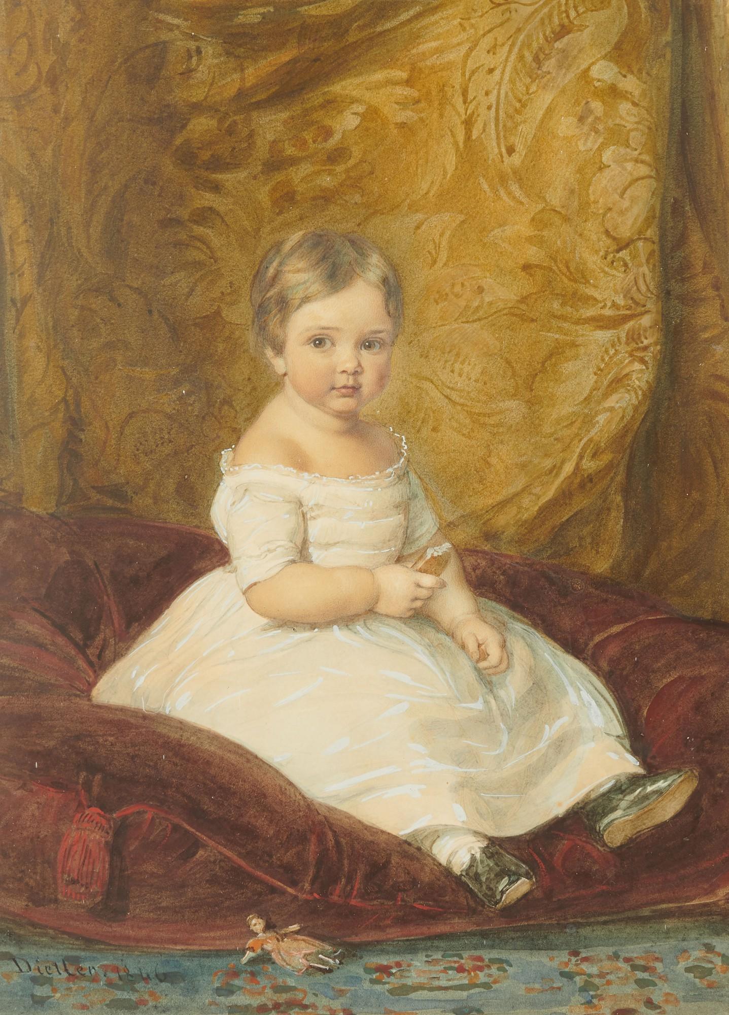 Johann Friederick Dietler - Portrait Of A Child, 1846