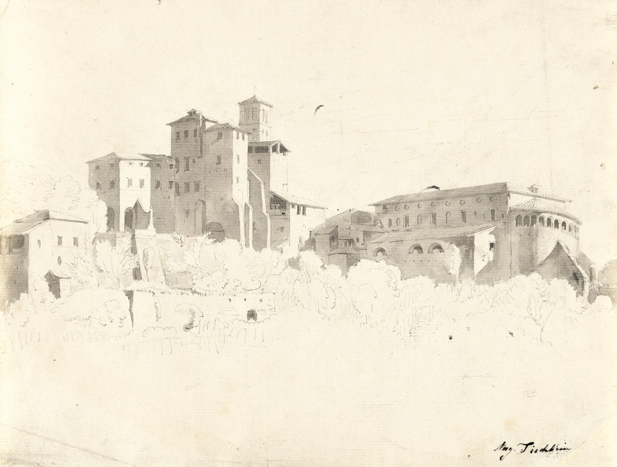 Johann Friedrich August Tischbein - Blick auf den Monte Celio in Rom