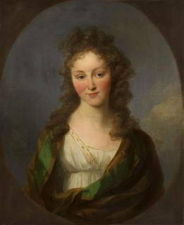 Johann Friedrich August Tischbein - Portrait der Caroline Schelling im gemalten Oval