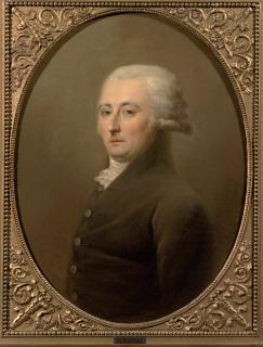 Johann Friedrich August Tischbein - Portrait of Graf Lanskoi, half-length, in a brown coat with a white jabot