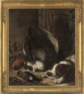 Johann Friedrich Grooth - A hunting dog and his prey