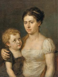 Johann Georg Edlinger - Baronin von Sigriz mit Tochter