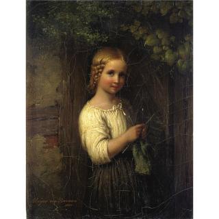 Johann Georg Meyer Von Bremen - Knitting Girl