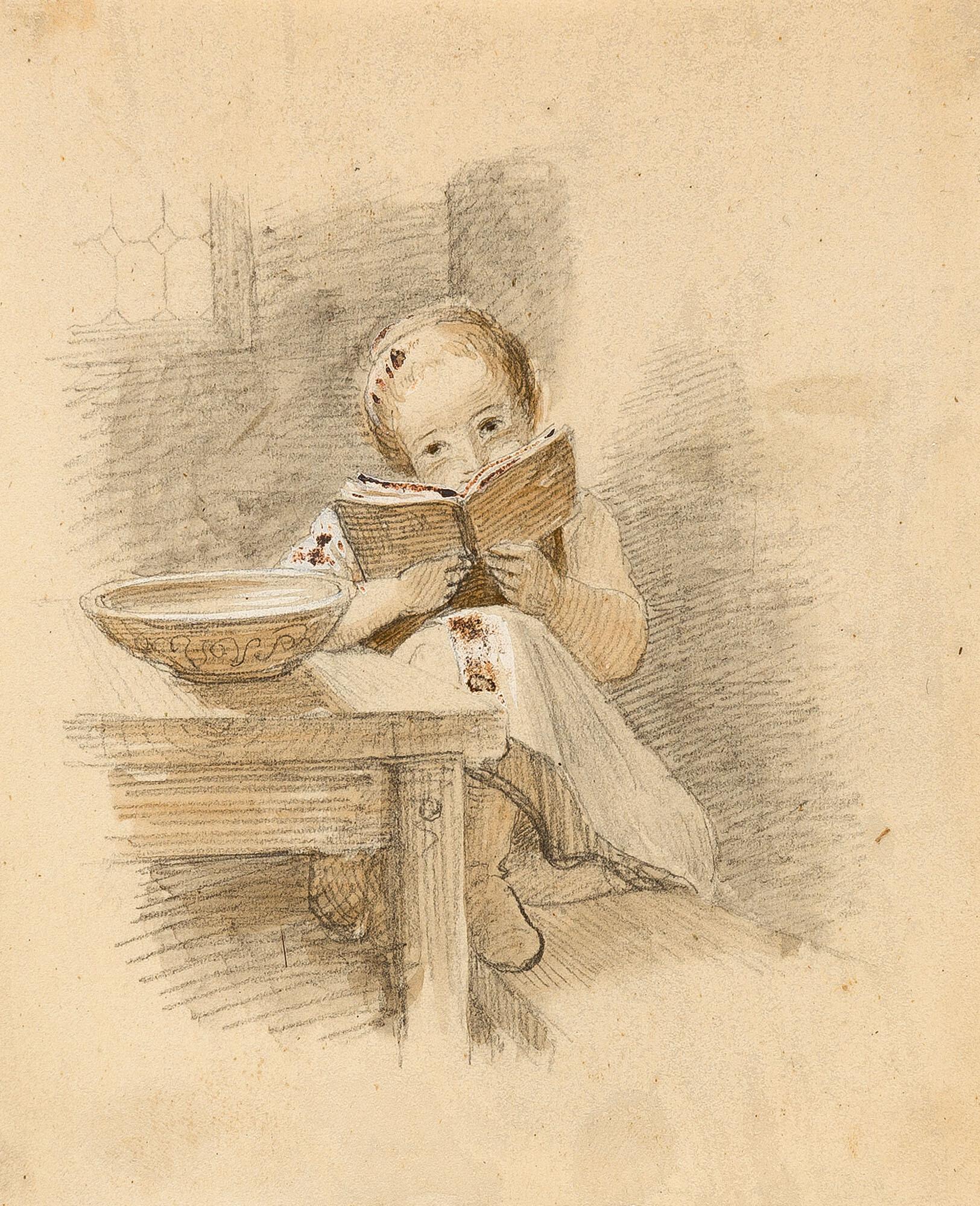 Johann Georg Meyer von Bremen - Lesendes Mädchen.