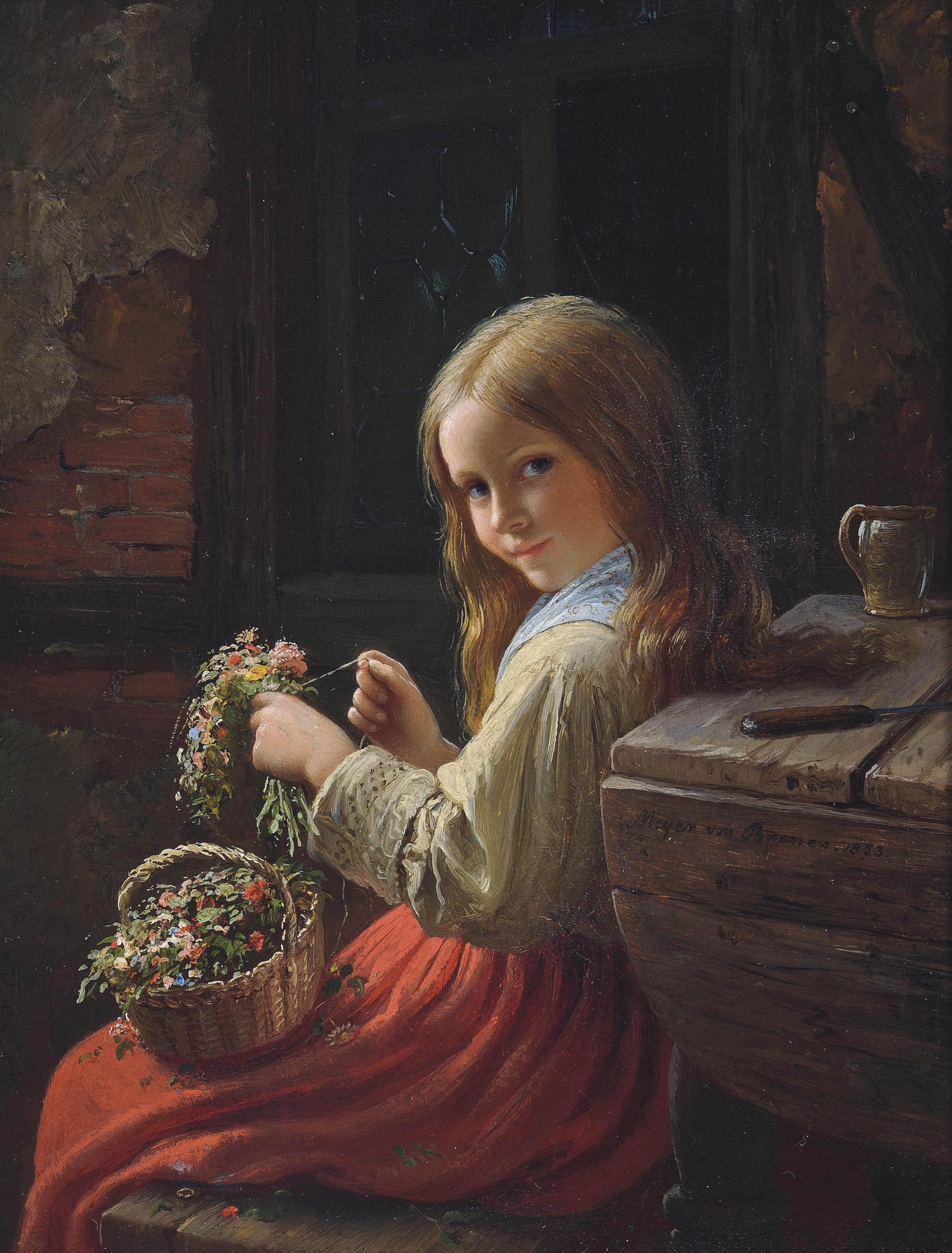 Johann Georg Meyer Von Bremen - The Little Flower Girl