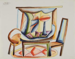 Johann Georg Müller - Interieur mit Stillleben