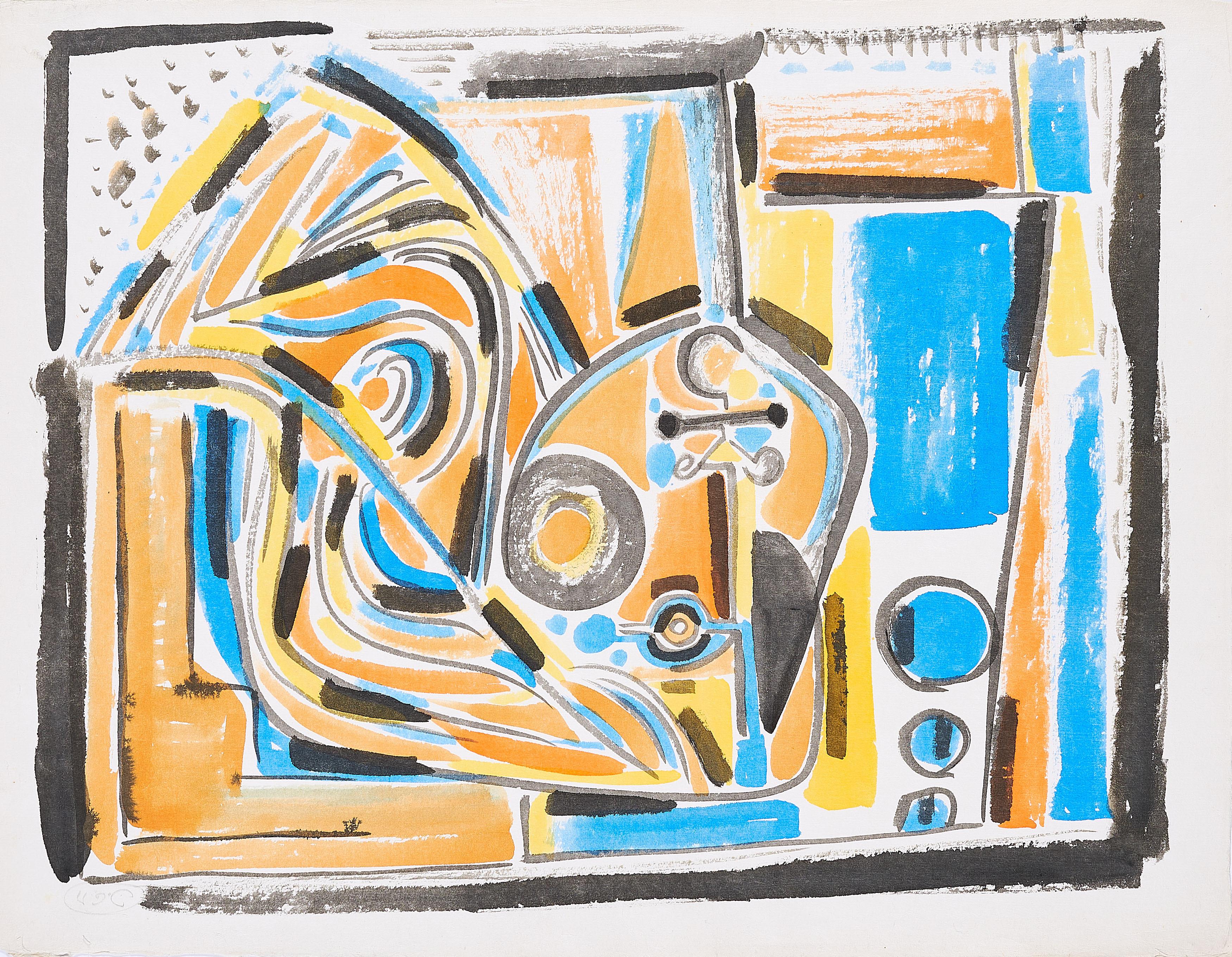 Johann Georg Müller - Komposition mit Frauenkopf.