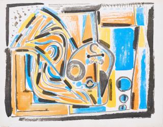 Johann Georg Müller - Komposition mit Frauenkopf.