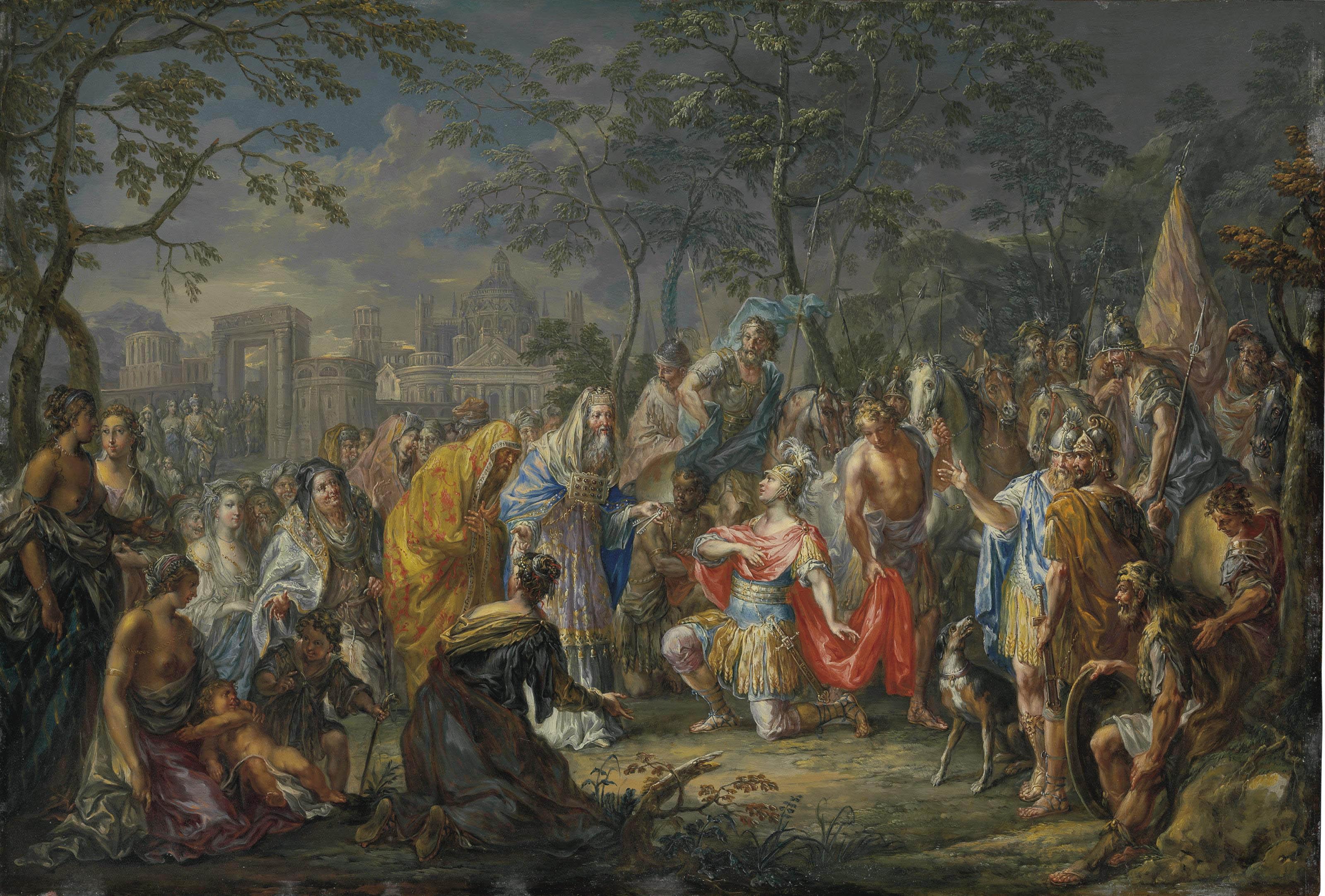 Johann Georg Platzer - Alexander the Great receiving keys of Babylon
