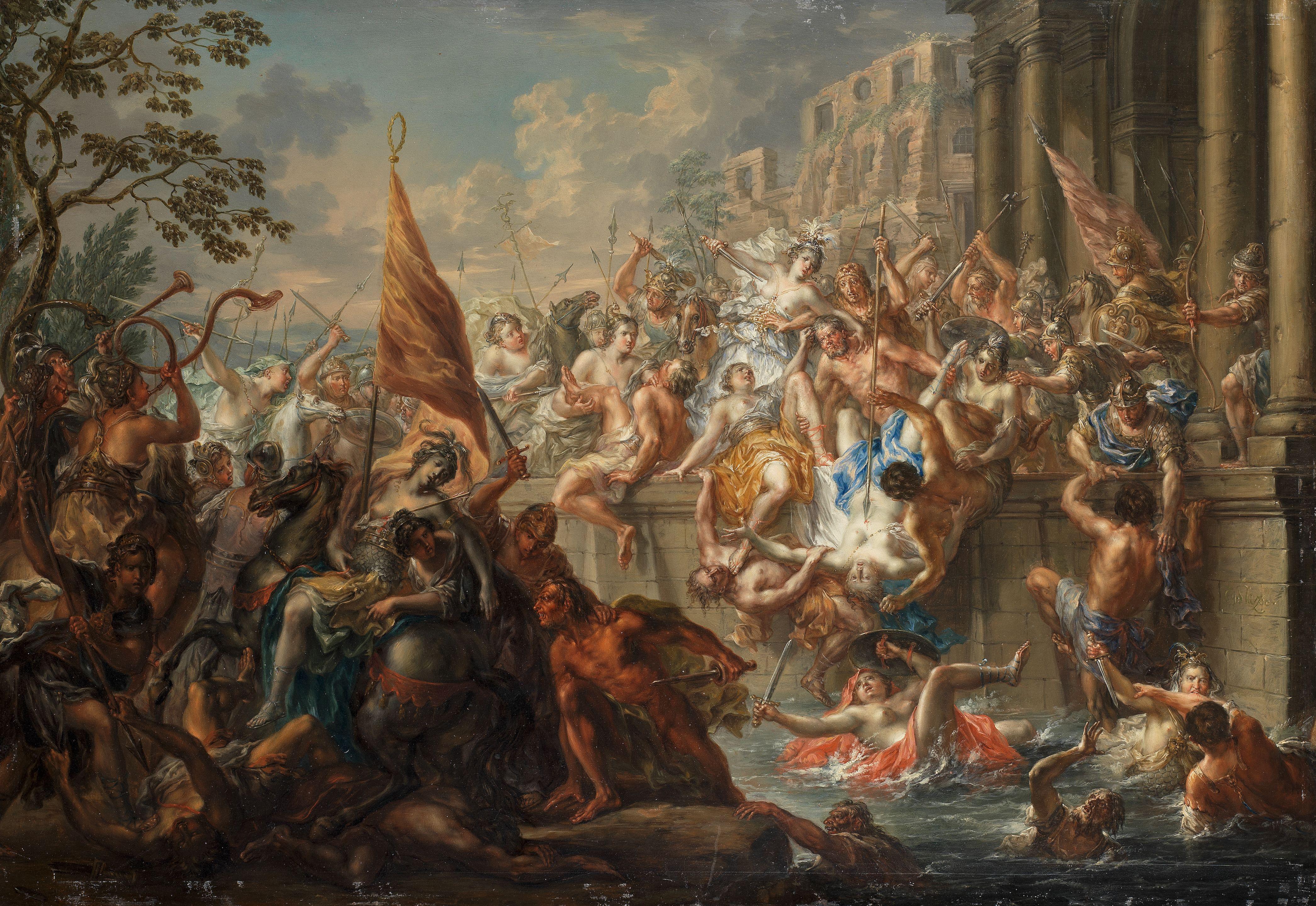 Johann Georg Platzer - The Battle of the Amazons