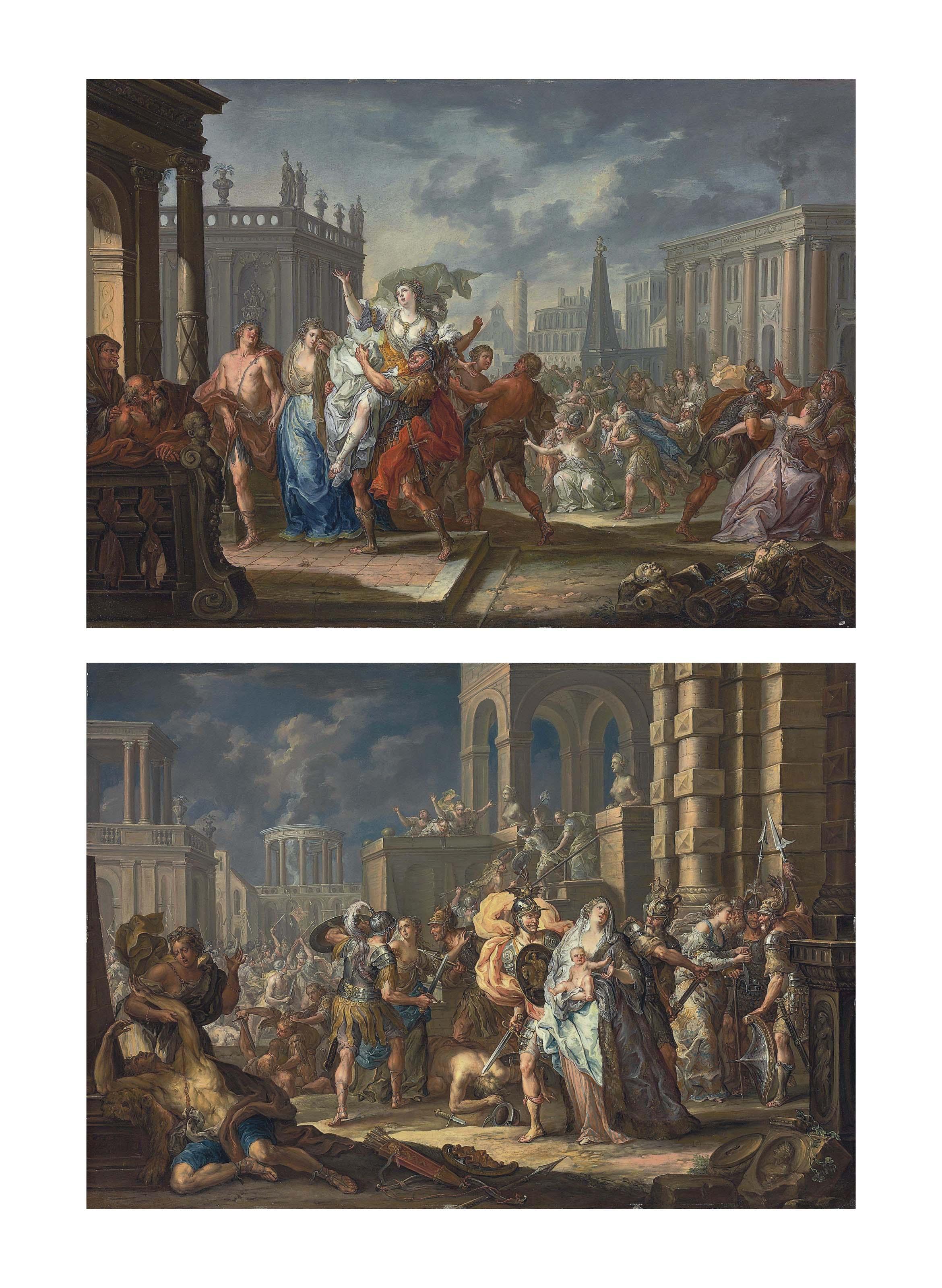 Johann Georg Platzer - The Rape of the Sabine Women; and The Intervention of the Sabine Women