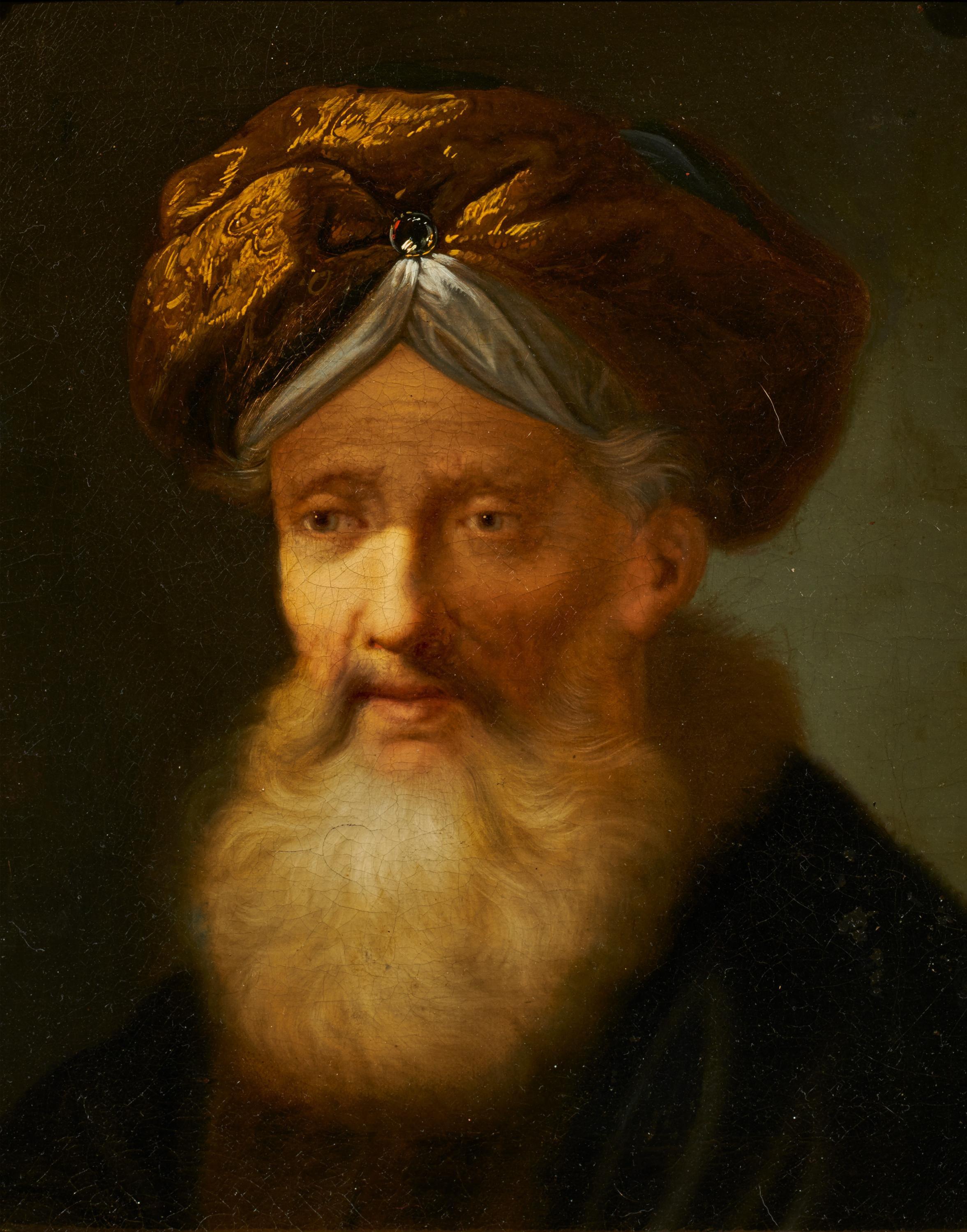 Johann Georg Trautmann - Porträt eines Mannes in der Gestalt eines bärtigen Propheten mit Turban .