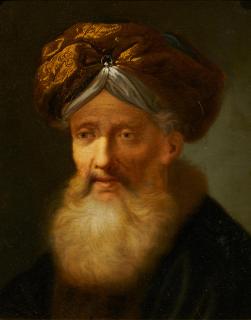 Johann Georg Trautmann - Porträt eines Mannes in der Gestalt eines bärtigen Propheten mit Turban .