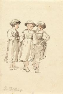 Johann Georg von Dillis - Drei Mädchen in Tracht.