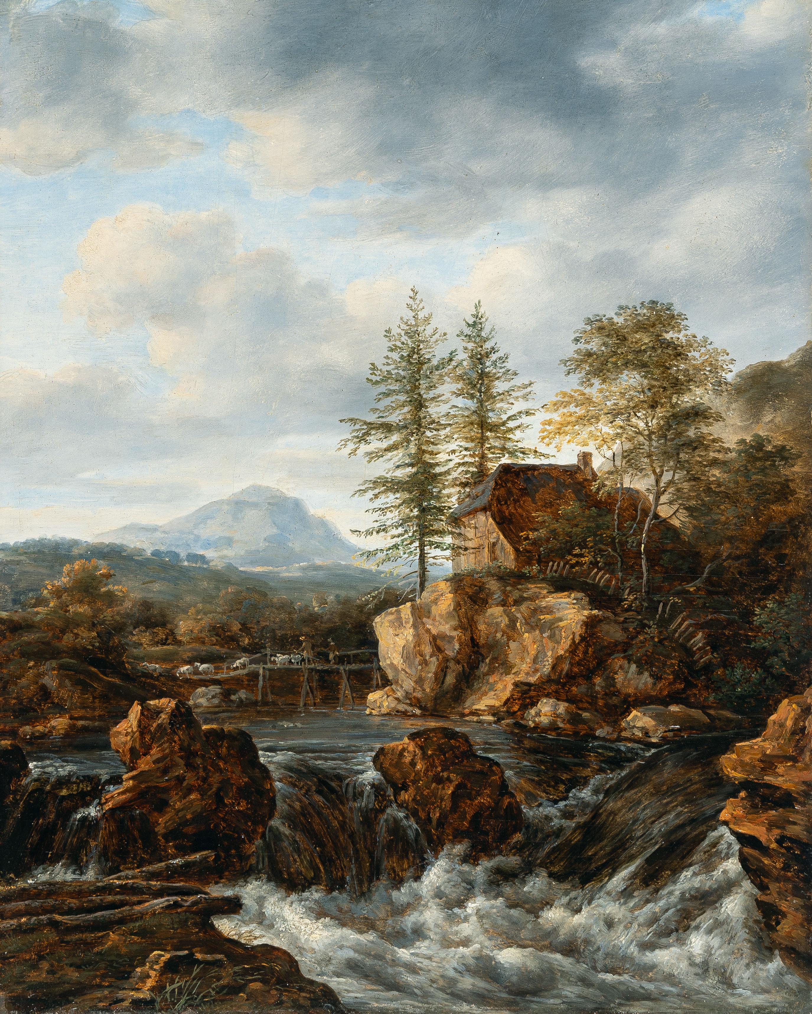 Johann Georg von Dillis - Haus am Gebirgsbach, nach Jacob van Ruisdael