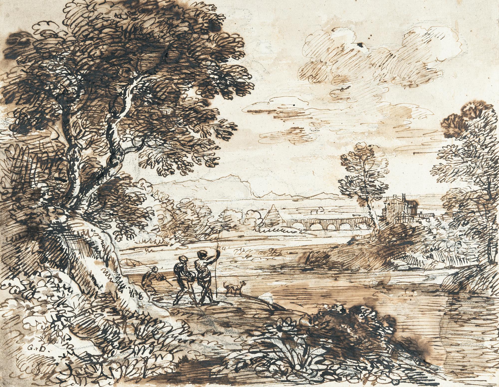 Johann Georg von Dillis - Isarbrücken mit Kohleinsel in München