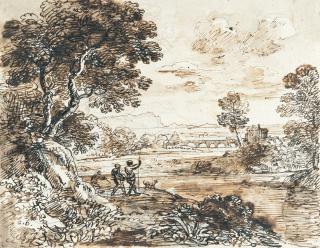 Johann Georg von Dillis - Isarbrücken mit Kohleinsel in München