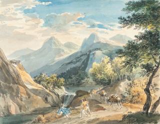 Johann Georg von Dillis - Maultierkarawane auf dem Weg durch die Hochalpen