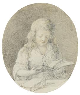 Johann Georg Von Dillis - Portrait Of A Girl Reading A Book