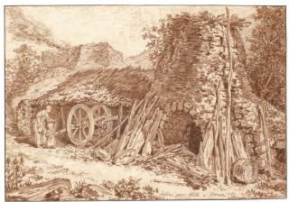 Johann Georg Wille - Mother And Child In A Landscape