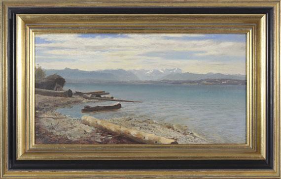 Johann Gottfried Steffan - Blick auf die Zugspitze vom Starnberger See