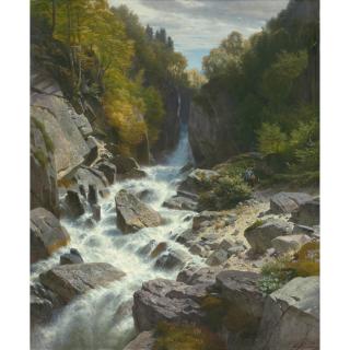 Johann Gottfried Steffan - Schlucht Am Löntschbach (Bei Glarus), 1885 Chasm At The Löntschbach (Near Glarus), 1885