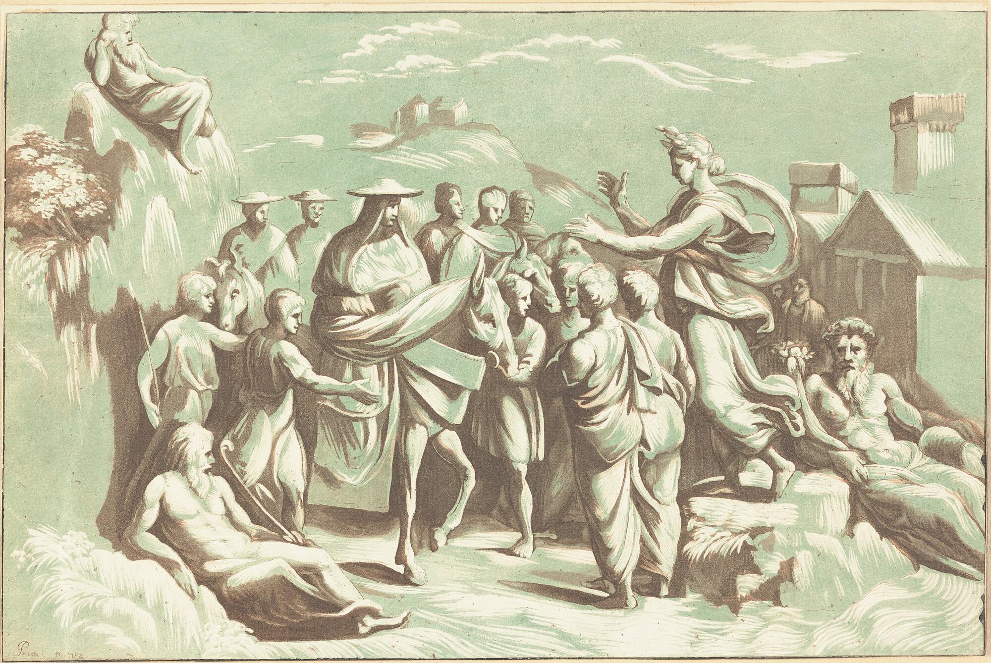 Johann Gottlieb Prestel - Etude pour l’entrée du cardinal Jean de Médicis à Florence