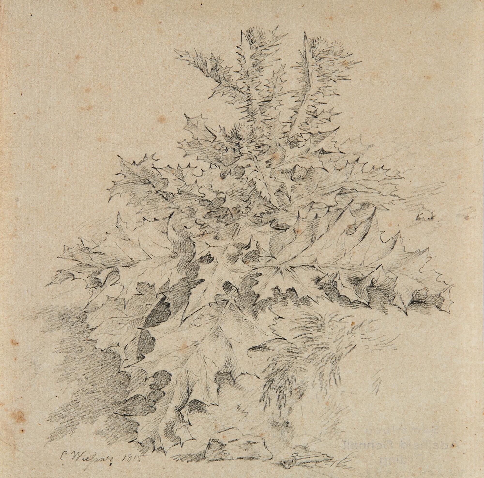 Johann Gottlieb Samuel Rösel - Kapelle bei Mondschein in dicht bewachsener Gebirgslandschaft.