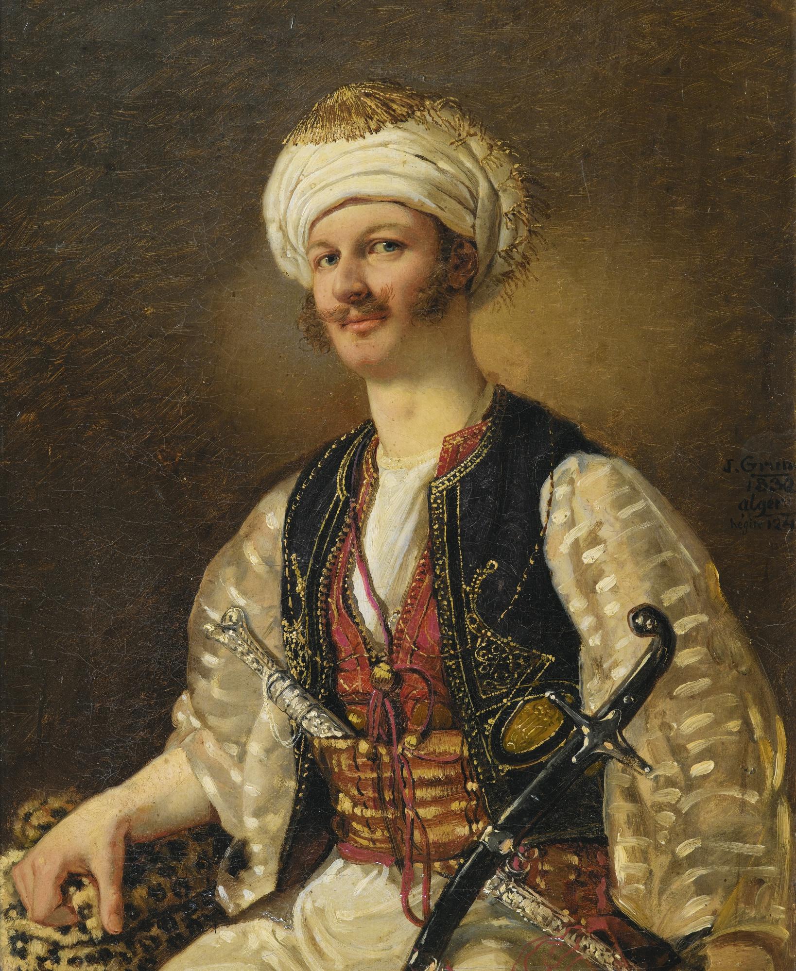 Johann Grund - Portrait Of A Man As An Oriental