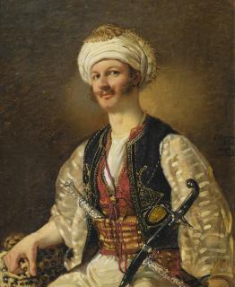 Johann Grund - Portrait Of A Man As An Oriental