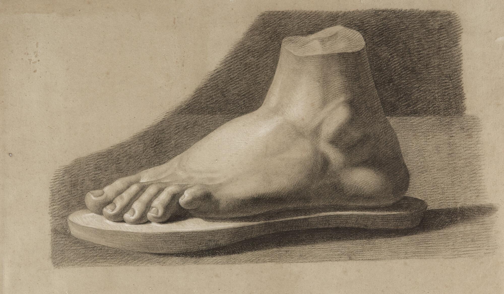 Johann Heinrich Beck - 2 Bll.: Studien eines römischen Marmorfußes.